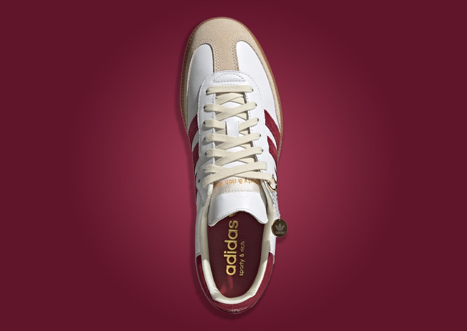 Sporty & Rich x adidas Samba White Collegiate Burgundy Top