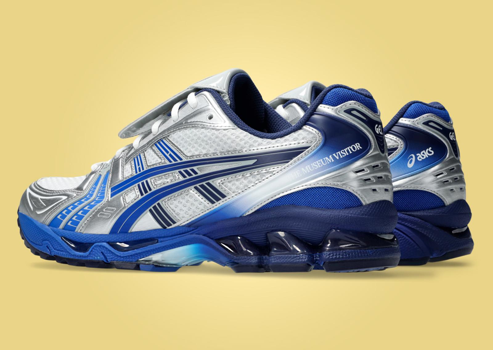 The Museum Visitor x Asics Gel-Kayano 14 Silver Blue Heel Angle