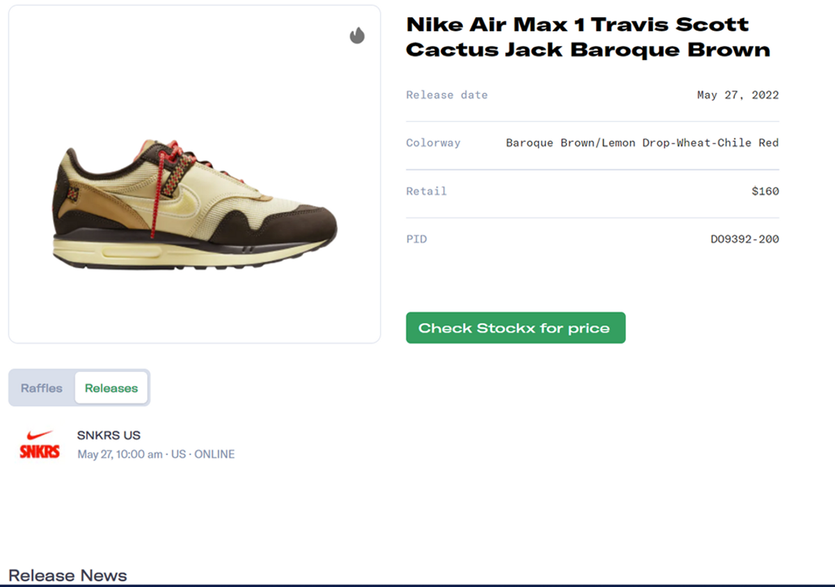 Travis Scott x Nike Air Max 1 Baroque Brown Release Guide