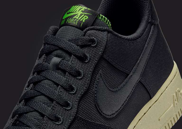 Nike Air Force 1 Low Sustainable Canvas Black Tongue