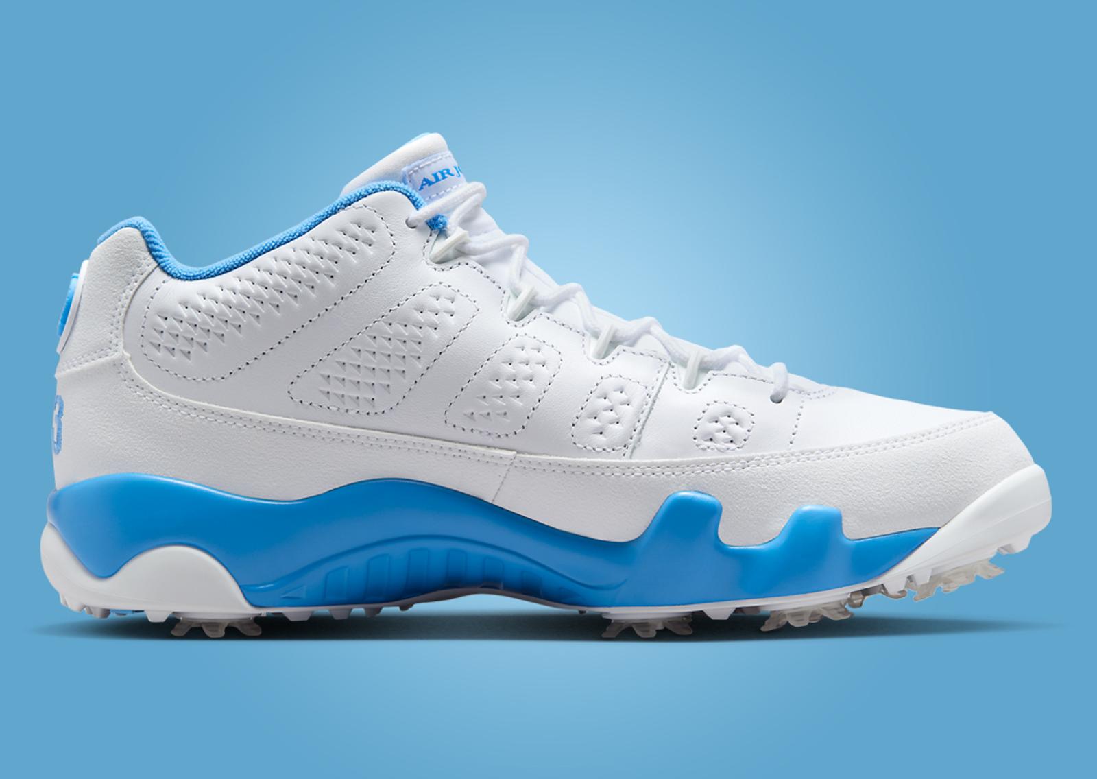 Air Jordan 9 Golf White University Blue Medial Left