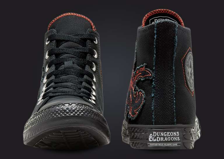 Dungeons & Dragons x Converse Chuck Taylor All Star Black Red Toe and Heel