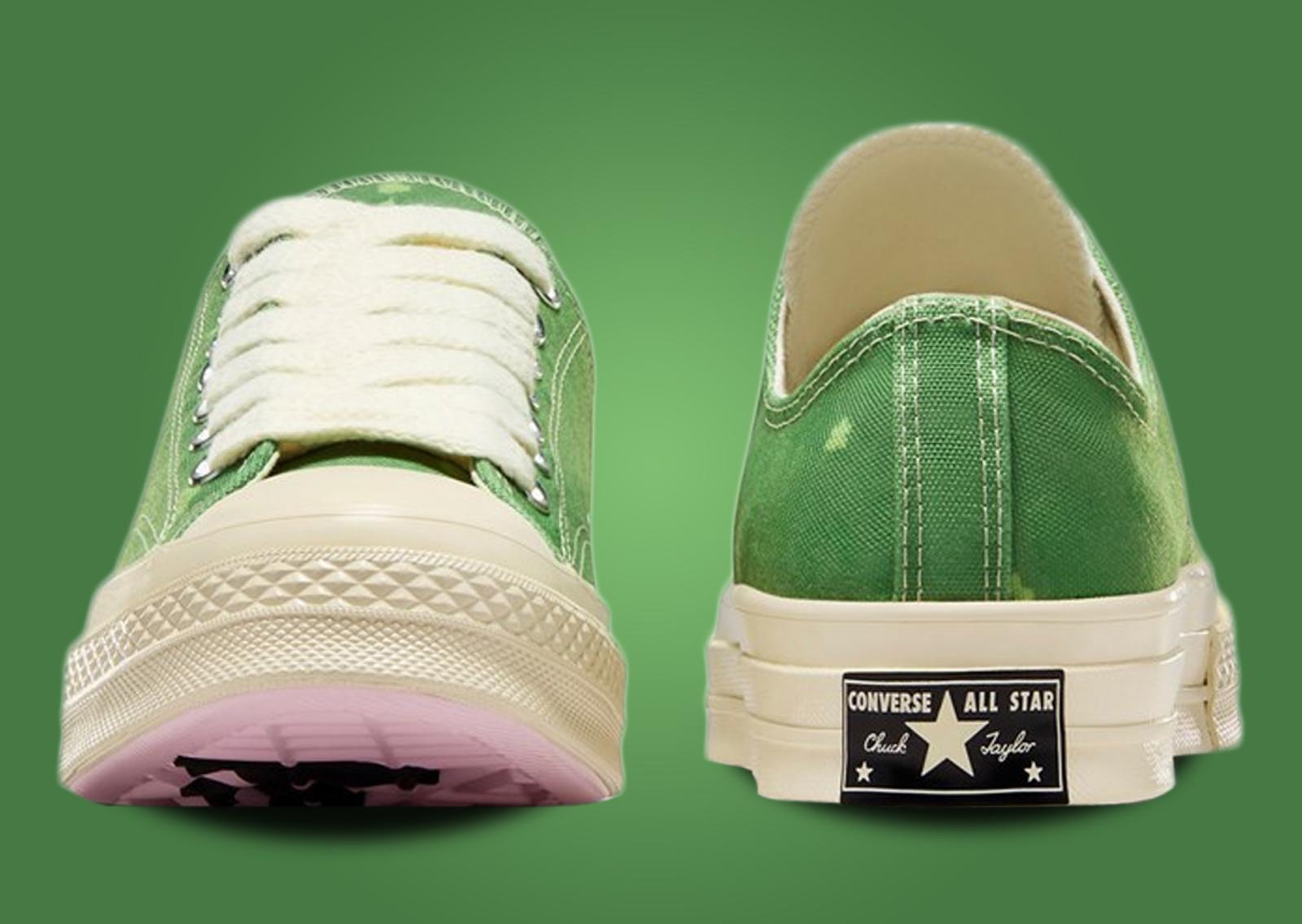 GOLF le FLEUR* x Converse Chuck 70 Ox Digital Leopard Green Toe and Heel