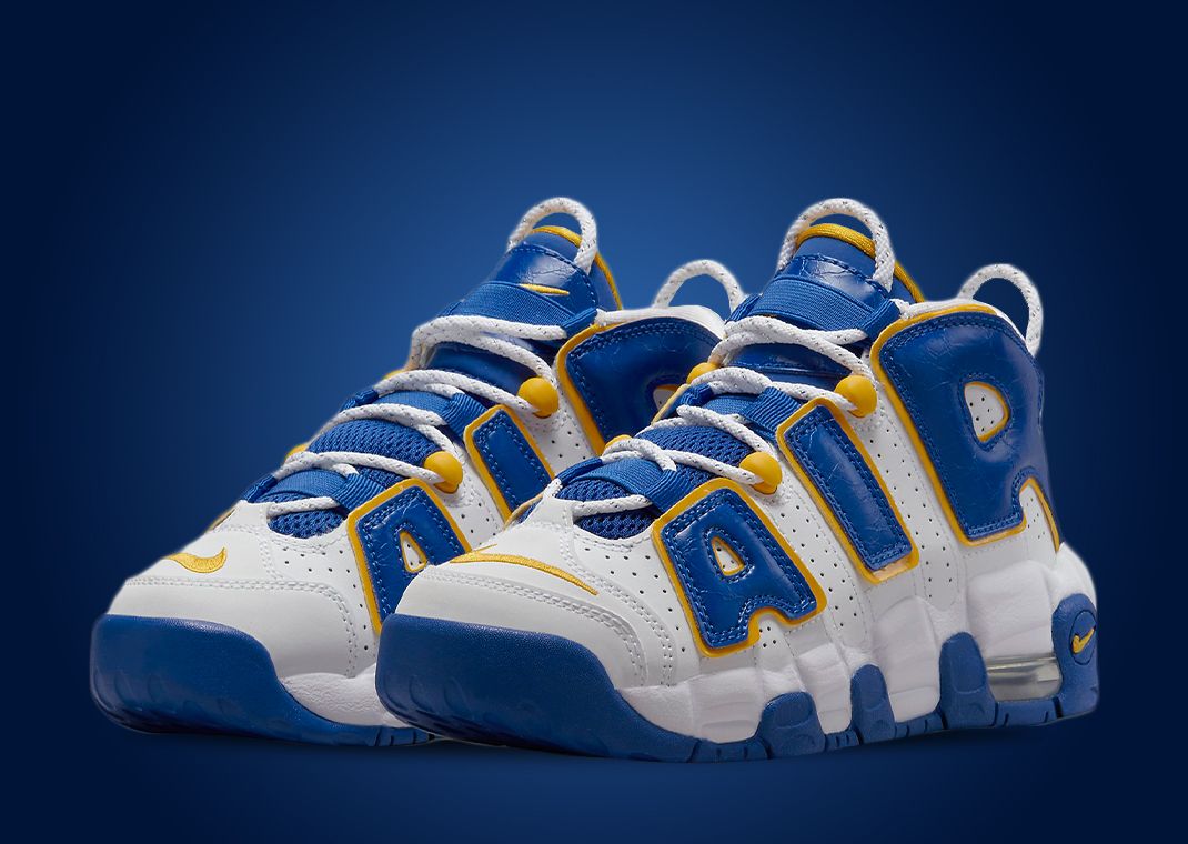 Uptempo white shop gold blue