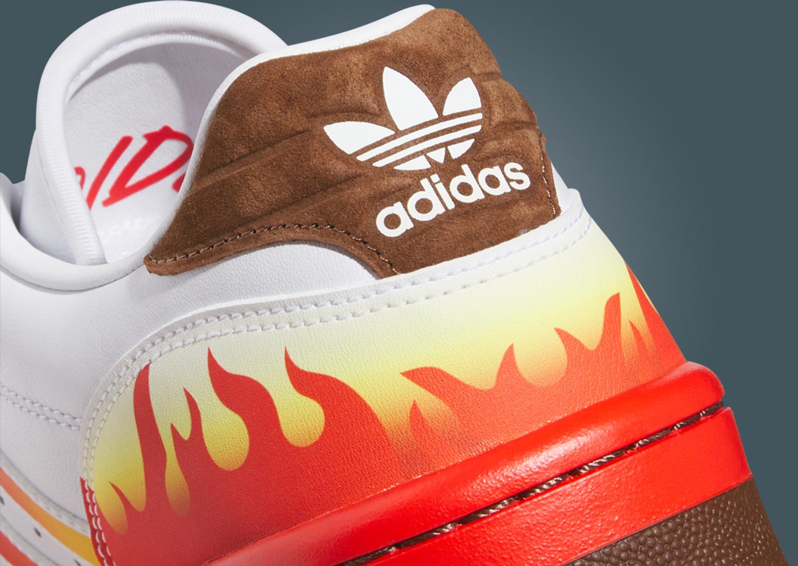 Demon Slayer x adidas Rivalry Low Rengoku Heel Detail