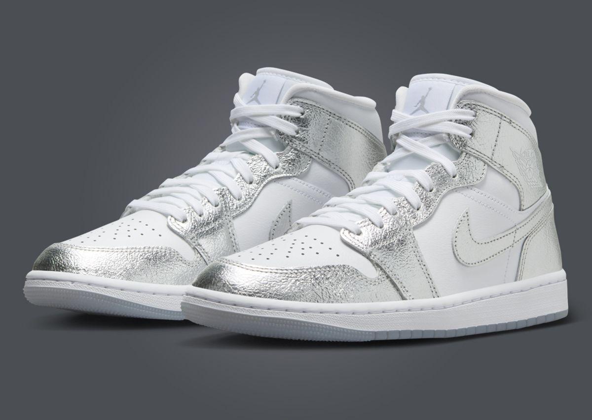 Nike air jordan 1 mid silver Clearance