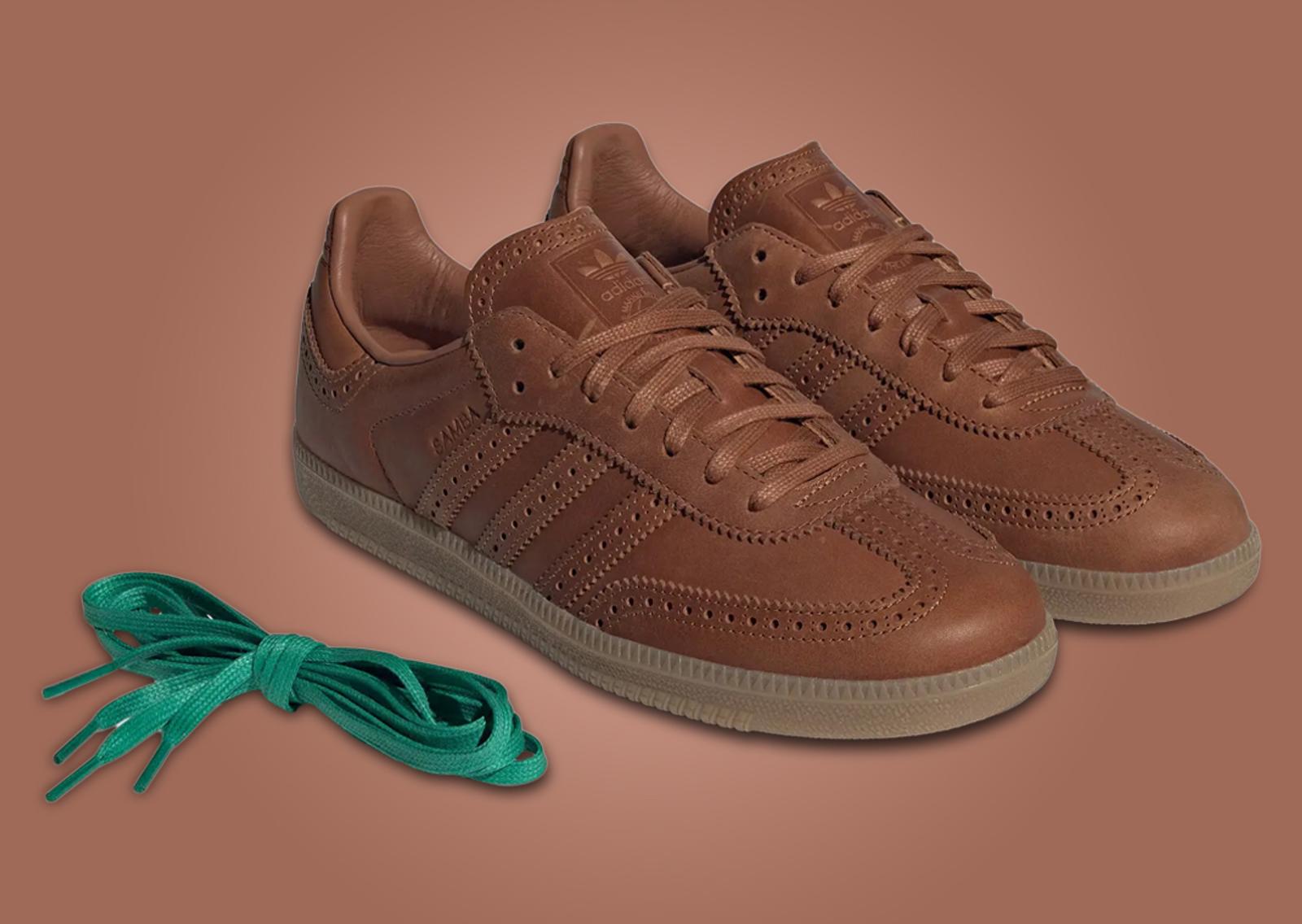 adidas Samba OG Brogue Dust Rust Angle with Laces