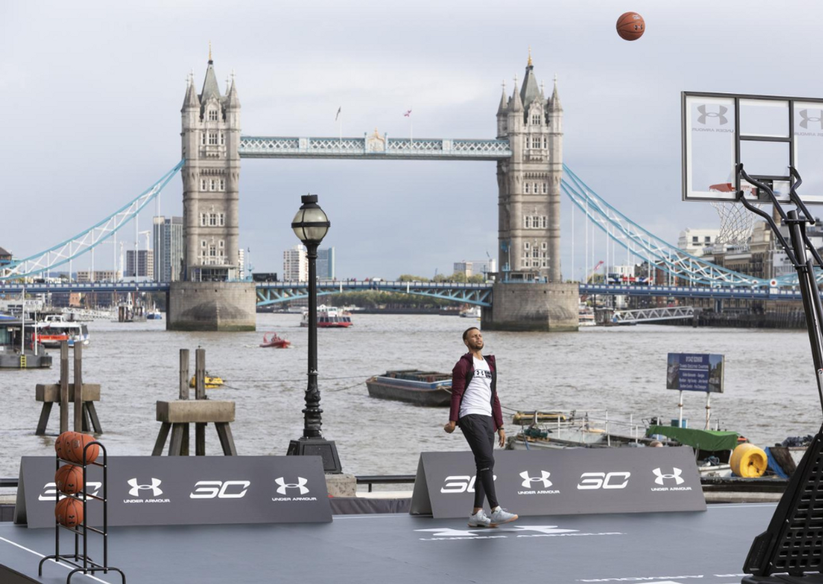 Steph Curry During The International Tour Powered by Under Armour In London (2018)