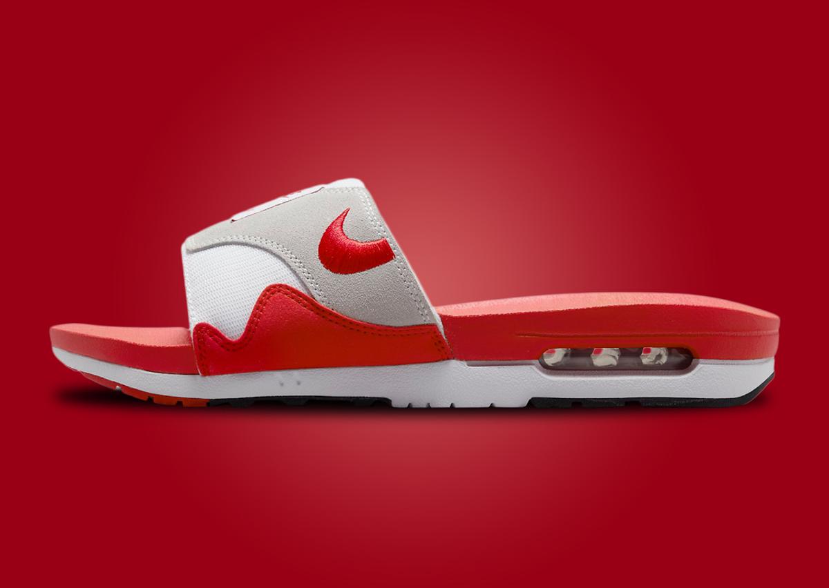 Nike Air Max 1 Slide White Red Neutral Grey