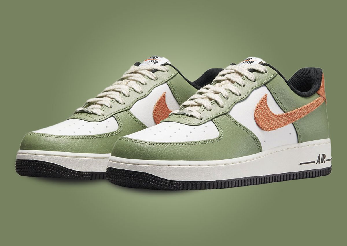 Nike-air-force-1-low-green-white-orange Outlet