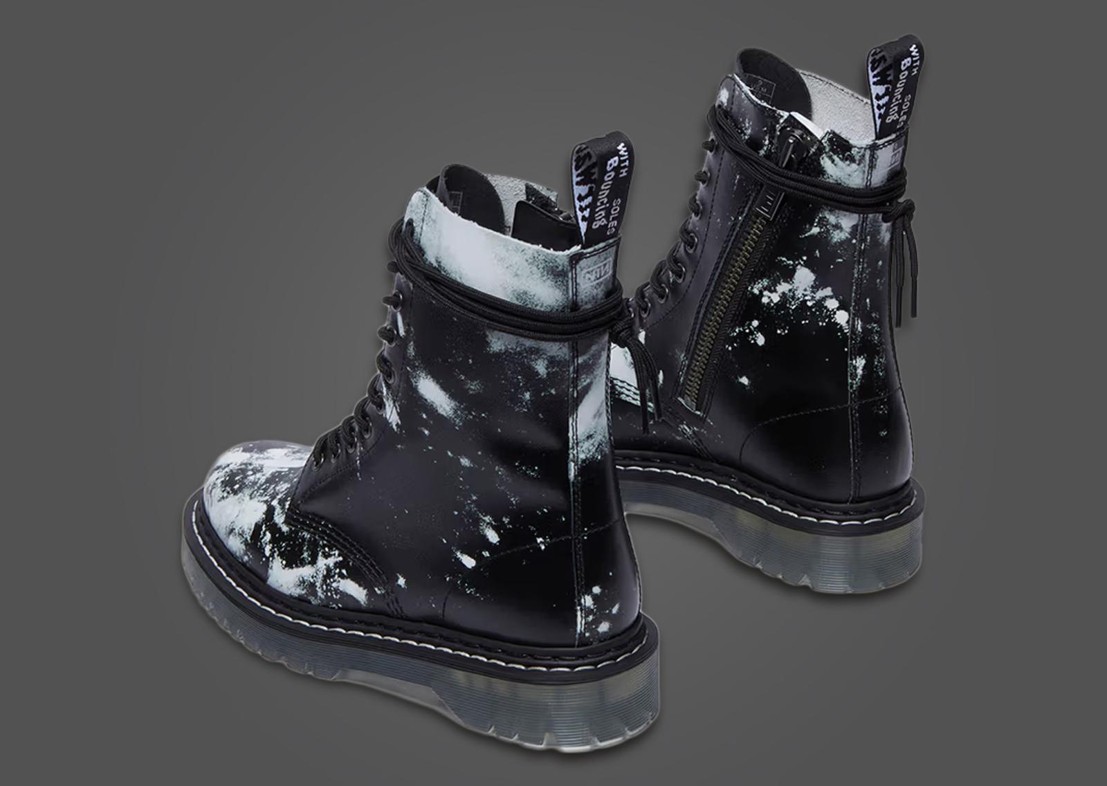 Nine Inch Nails x Dr. Martens 1490 10-Eye Boot The Downward Spiral Corn Starch Heel Angle