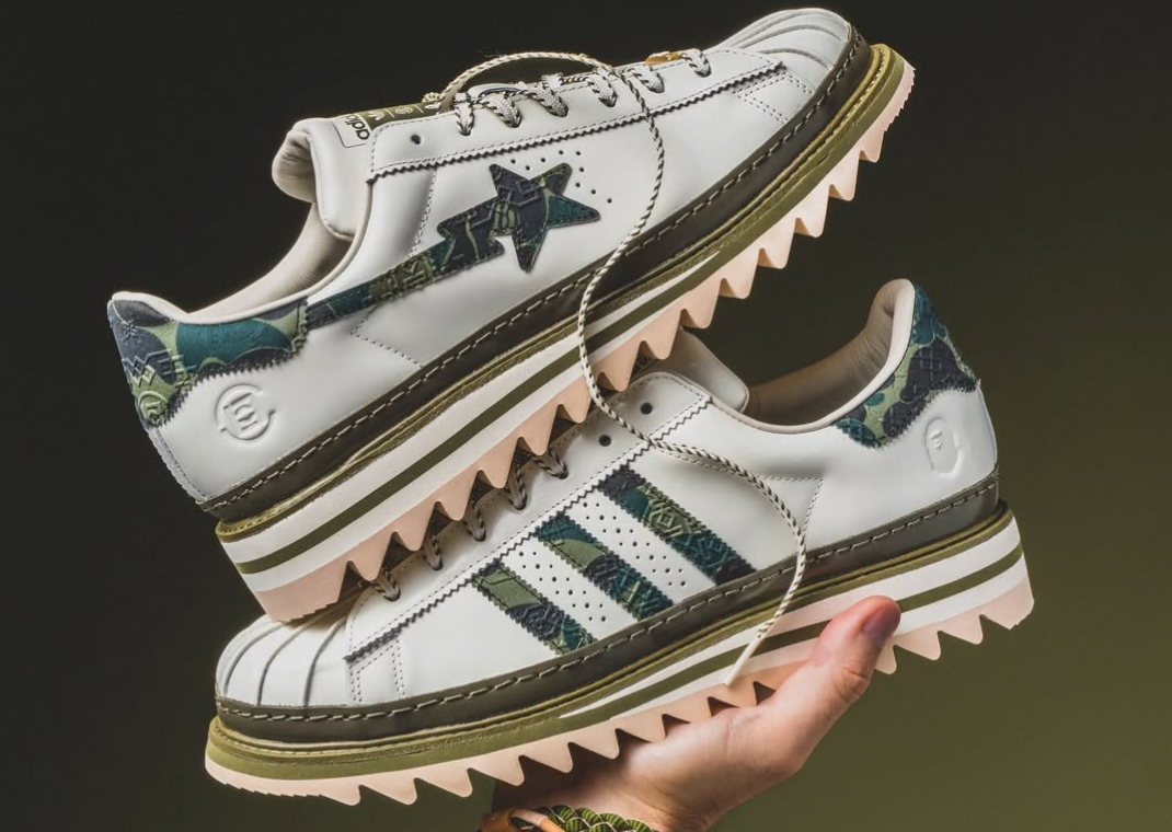 The Green Camo CLOT x BAPE x adidas Superstar is Coming Soon