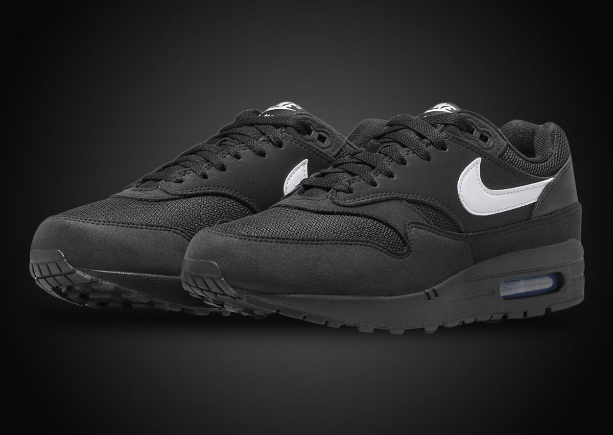 Nike air max 1 black black white Clearance