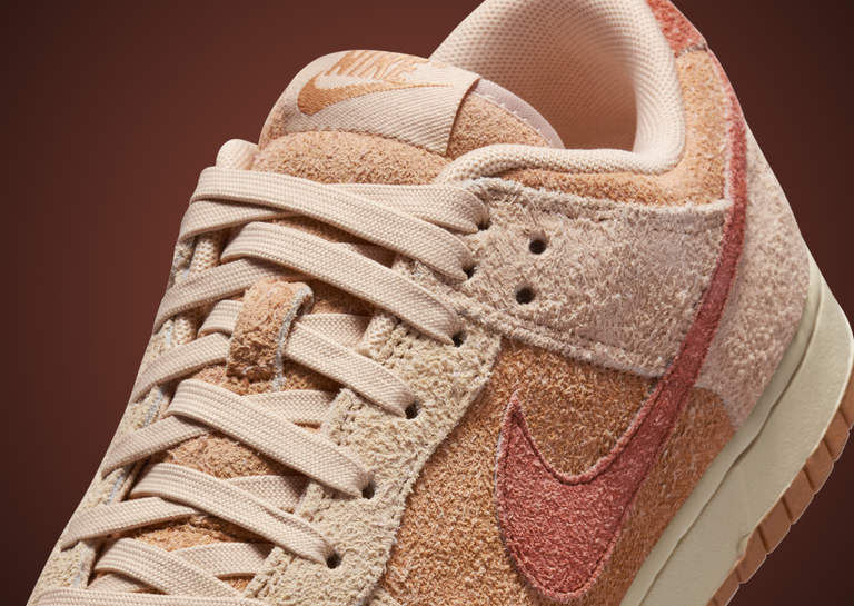 Nike Dunk Low Premium Shimmer Amber Brown (W) Midfoot Detail