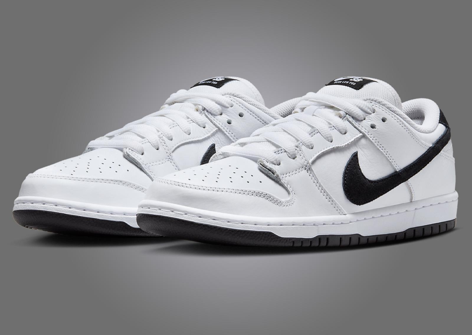 Nike SB Dunk Low White Black Angle