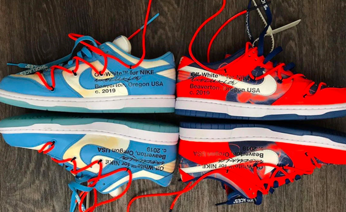 Check Out This Sample Off-White x Nike SB Dunk Low 'UNC' - Sneaker