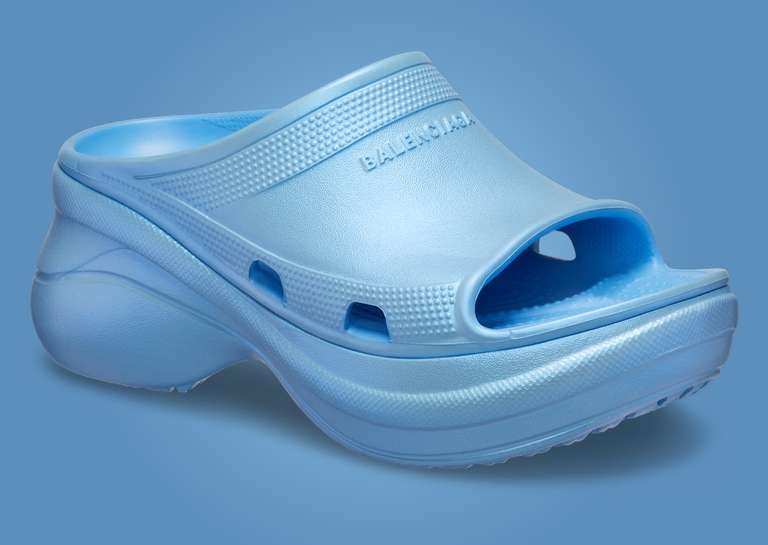 Balenciaga x Crocs Women's Pool Slide Sandal Blue Angle