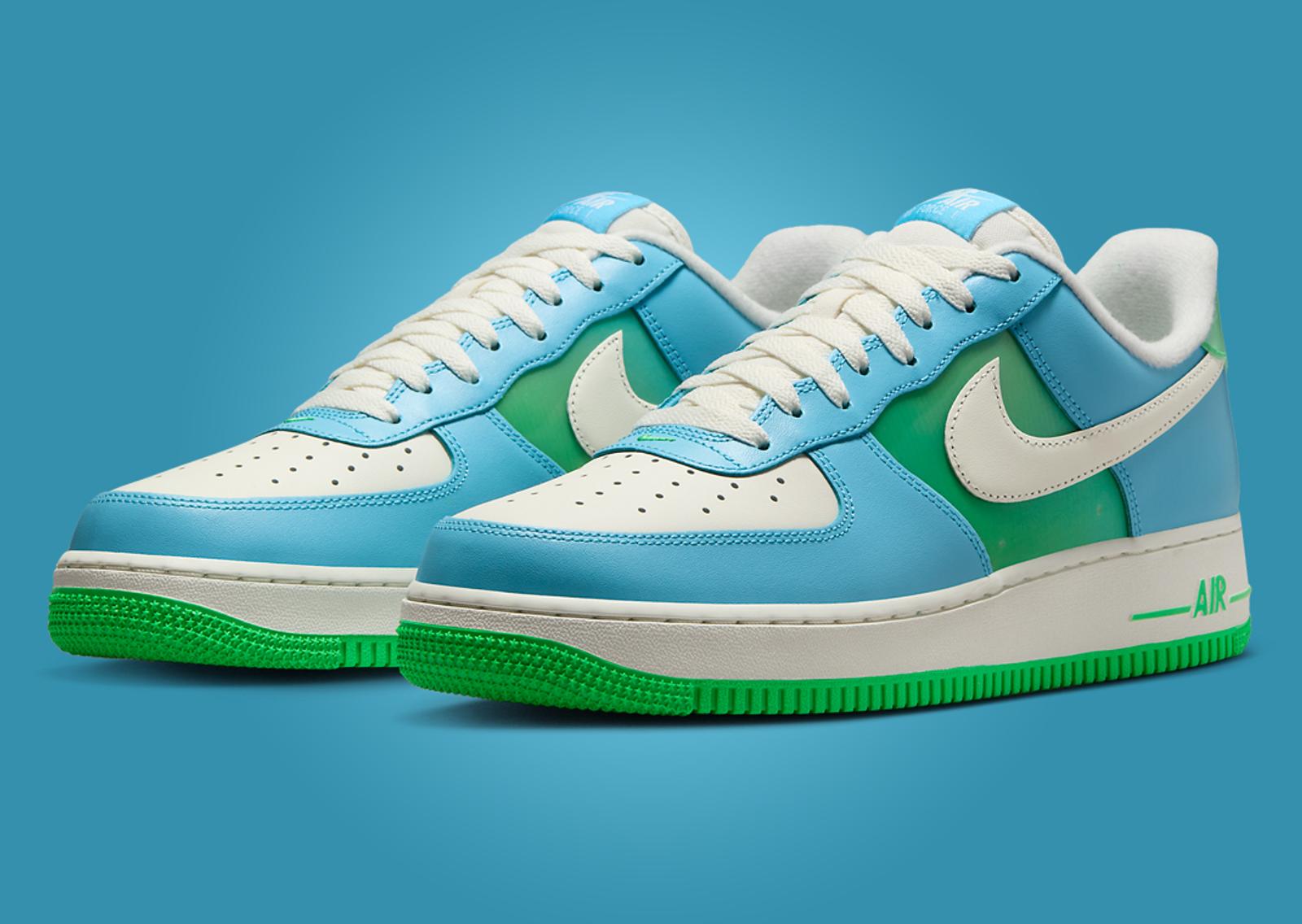 Nike Air Force 1 Low Aquarius Blue Green Shock Angle