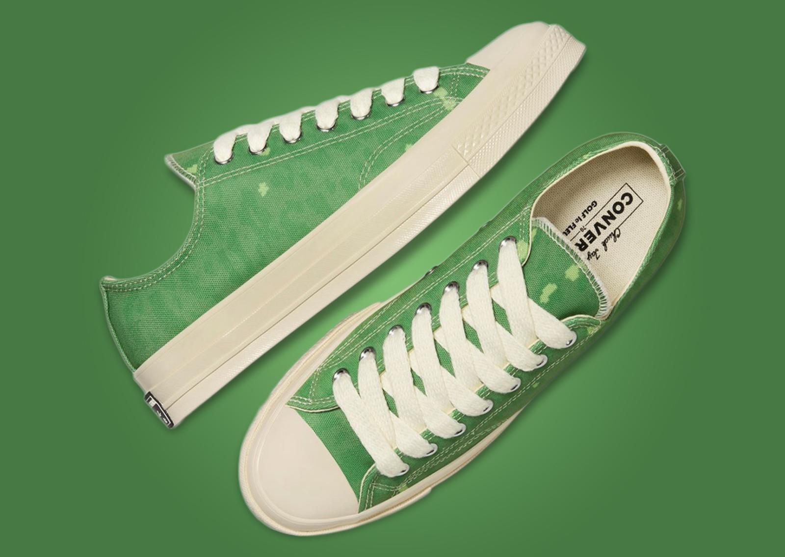 GOLF le FLEUR* x Converse Chuck 70 Ox Digital Leopard Green Lateral and Top