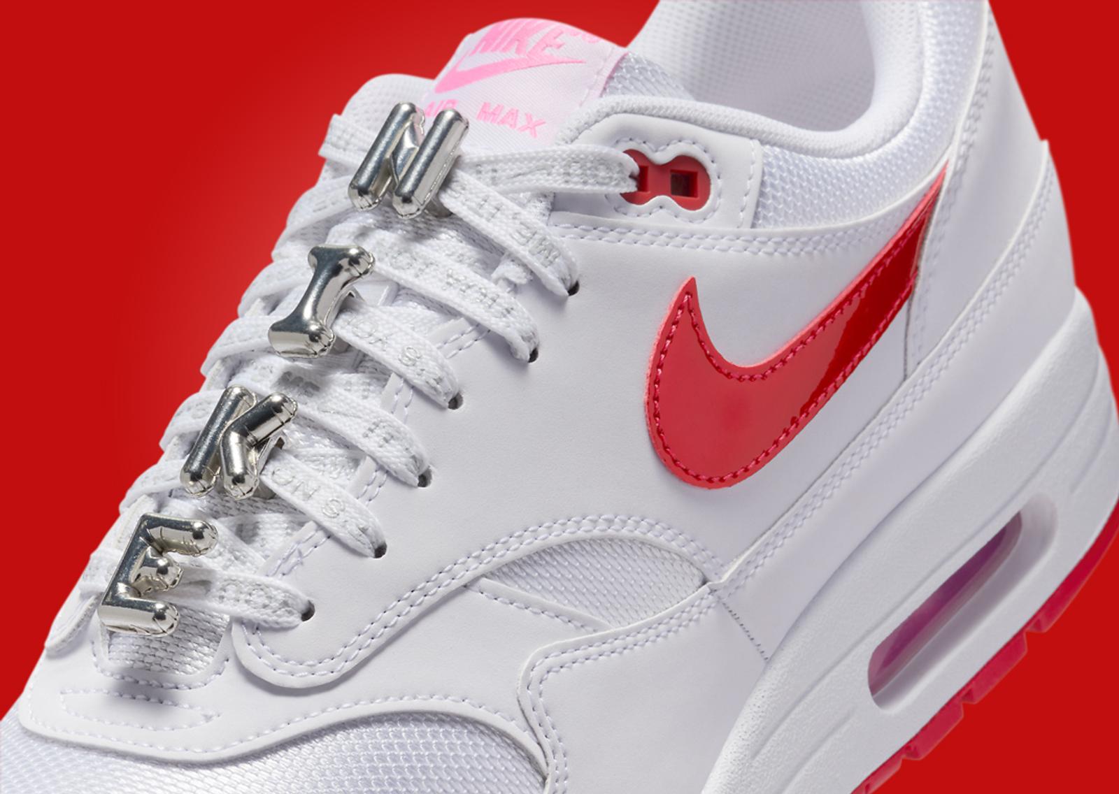 Nike Air Max 1 Valentine’s Day White (2025) Midfoot Detail