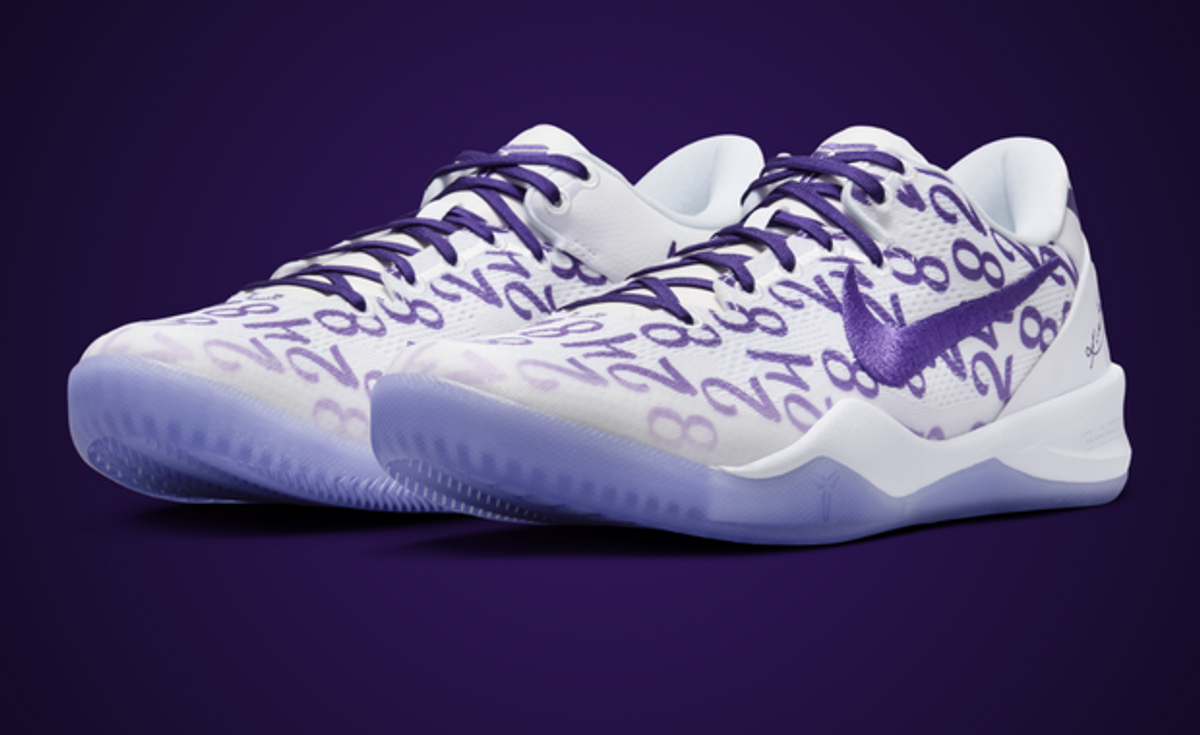 Nike Kobe 8 Protro White Court Purple Angle