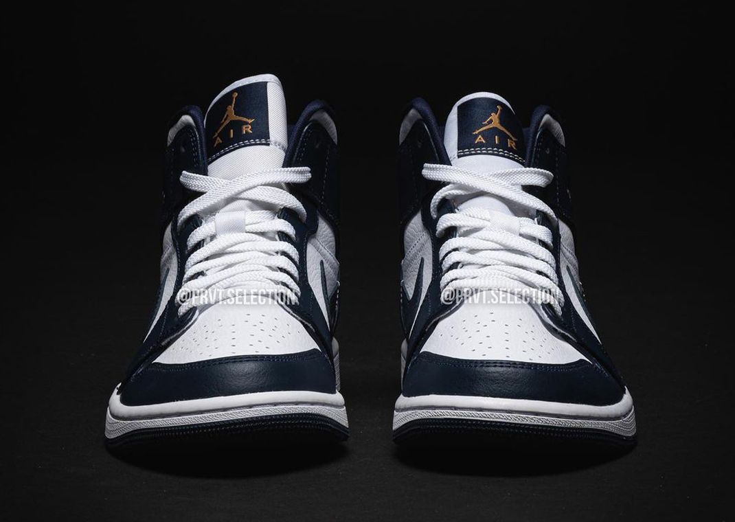 Jordan 1 mid outlet white metallic gold obsidian