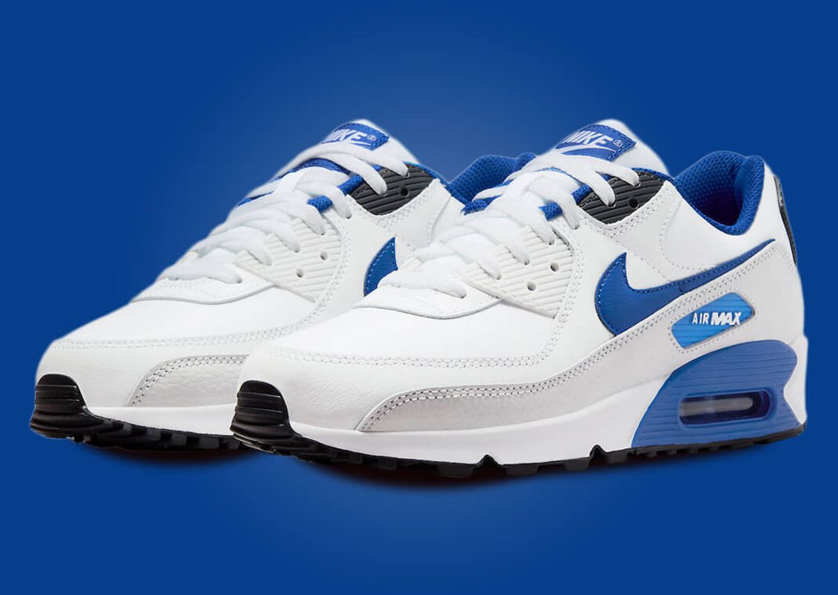 Nike air max 90 white navy blue Clearance