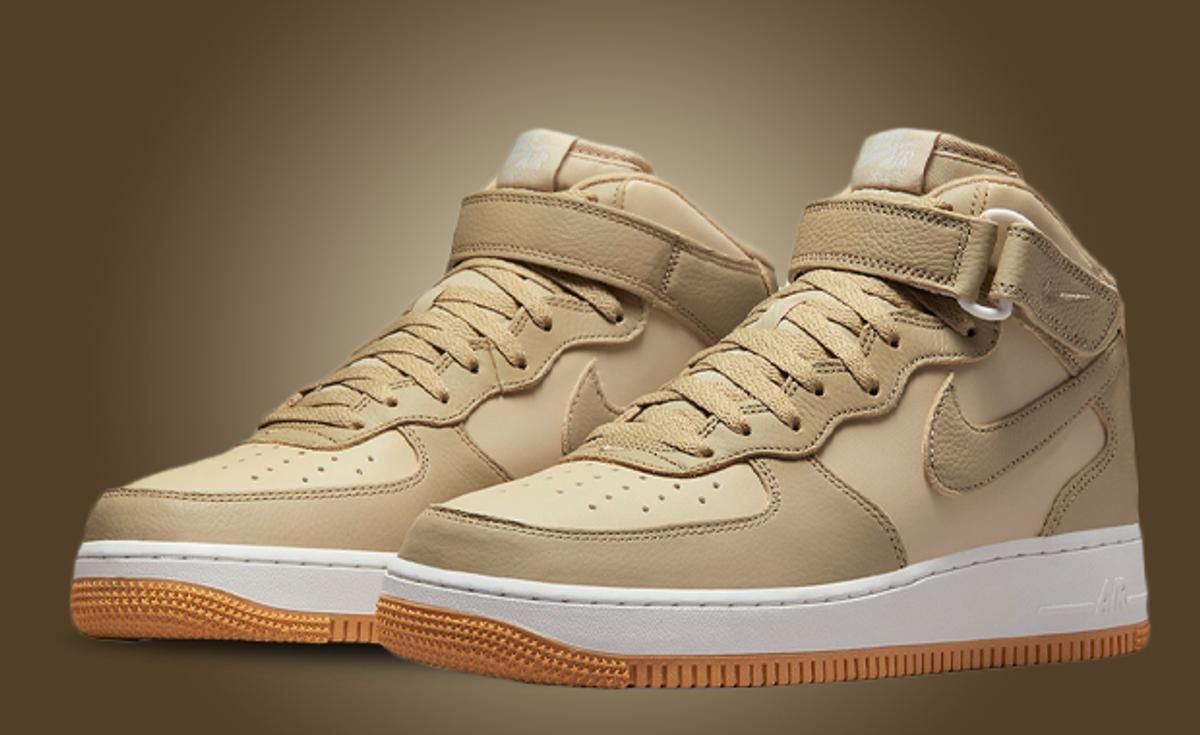 Gum Bottoms Finish Off The Nike Air Force 1 Mid LX Limestone