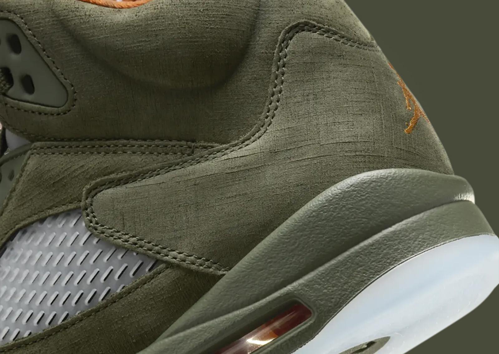 Air Jordan 5 Retro Olive Heel Angle