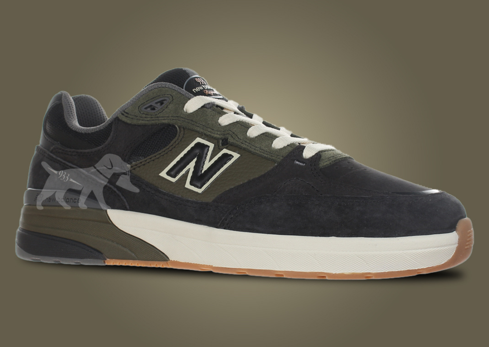 New Balance Numeric Andrew Reynolds 933 Black Olive Angle