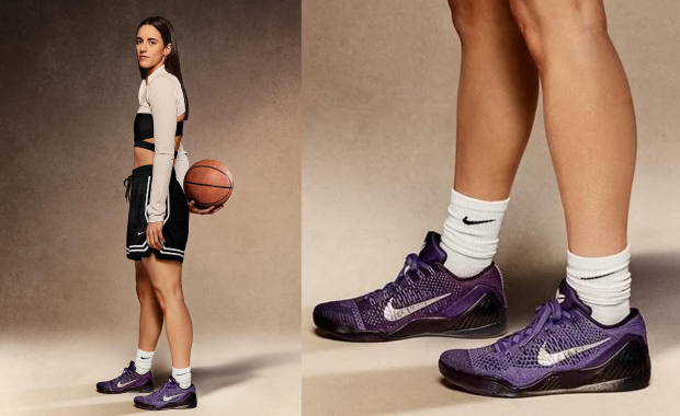 Caitlin Clark in the Nike Kobe 9 Elite Low Protro Moonwalker