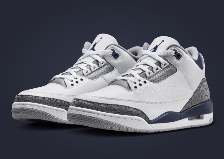The Air Jordan 3 White Midnight Navy Releases December 2023