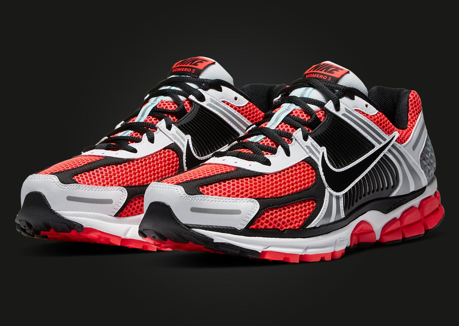 Nike Zoom Vomero 5 Bright Crimson Black Angle