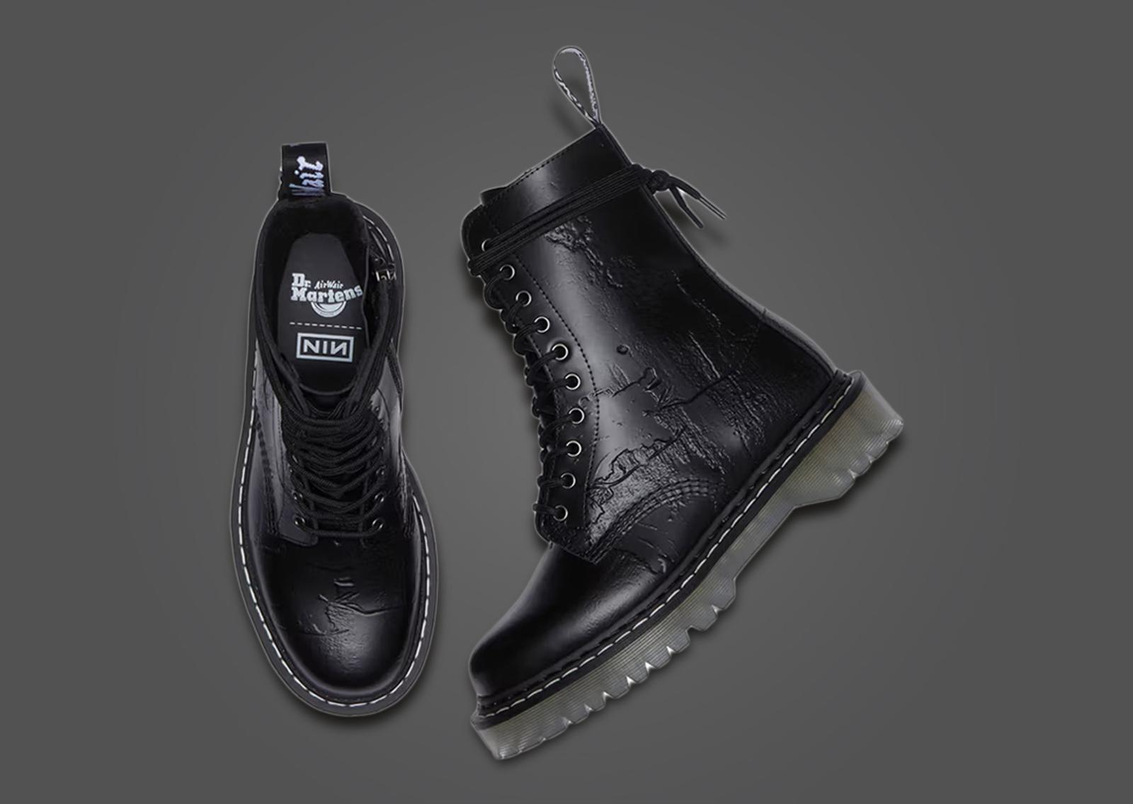 Nine Inch Nails x Dr. Martens 1490 10-Eye Boot The Downward Spiral Top & Lateral Left