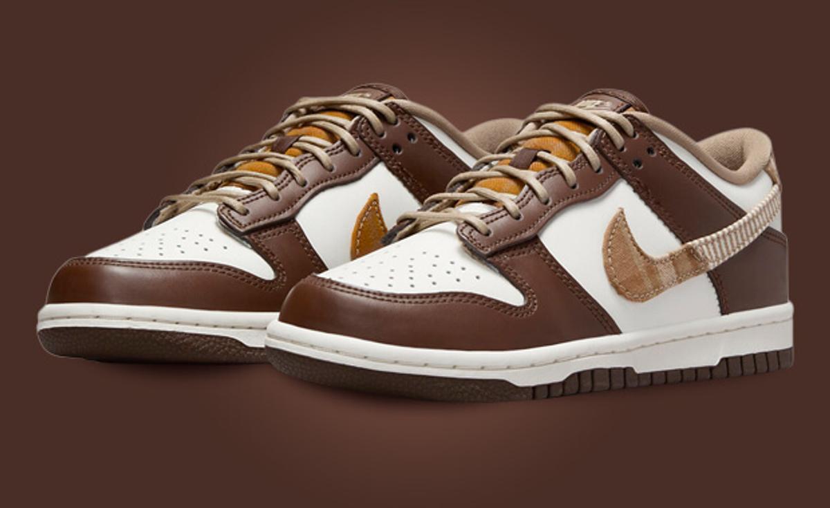The Kids' Nike Dunk Low Leather Plaid Brown Releases November 2023