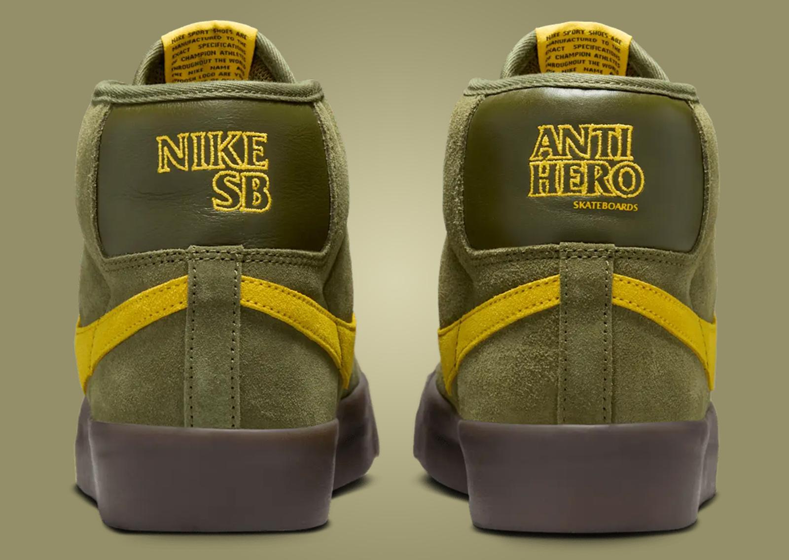 Antihero x Nike SB Zoom Blazer Mid Pro GT Rough Green Heel