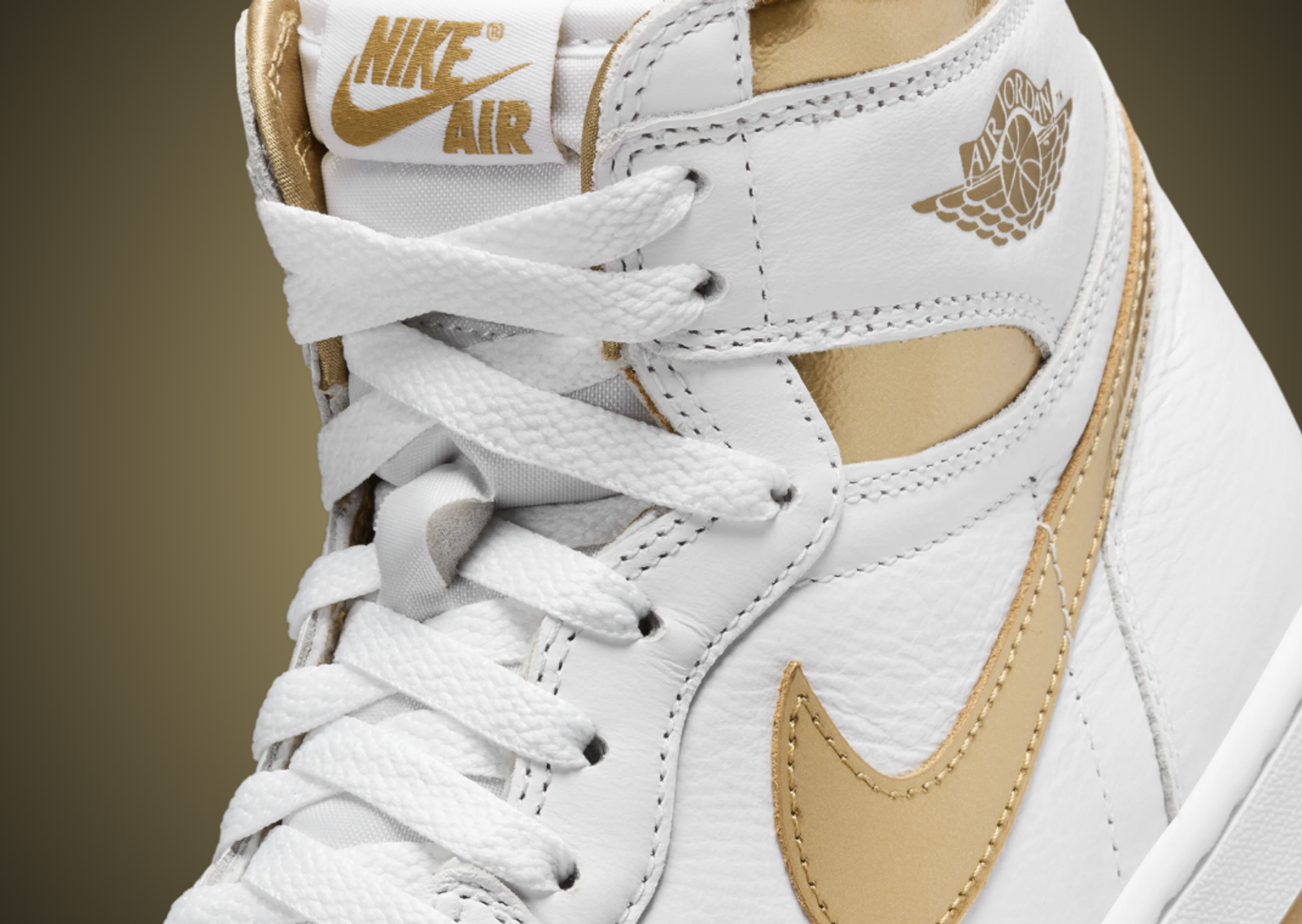 Air Jordan 1 Retro High OG Metallic Gold (W) Midfoot Detail