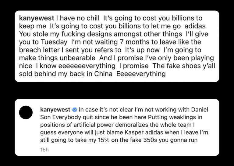 Kanye's Demands to adidas