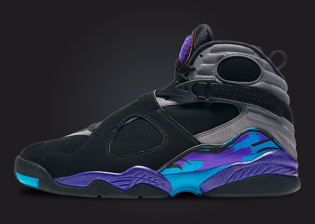 Jordan 8 hotsell black and purple