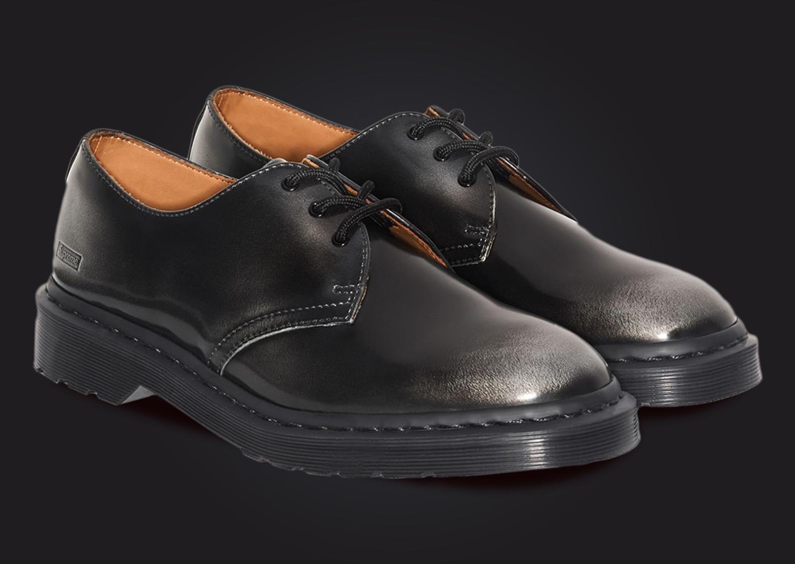 Supreme x Dr. Martens 1461 3-Eye Shoe Wear Away Black Angle