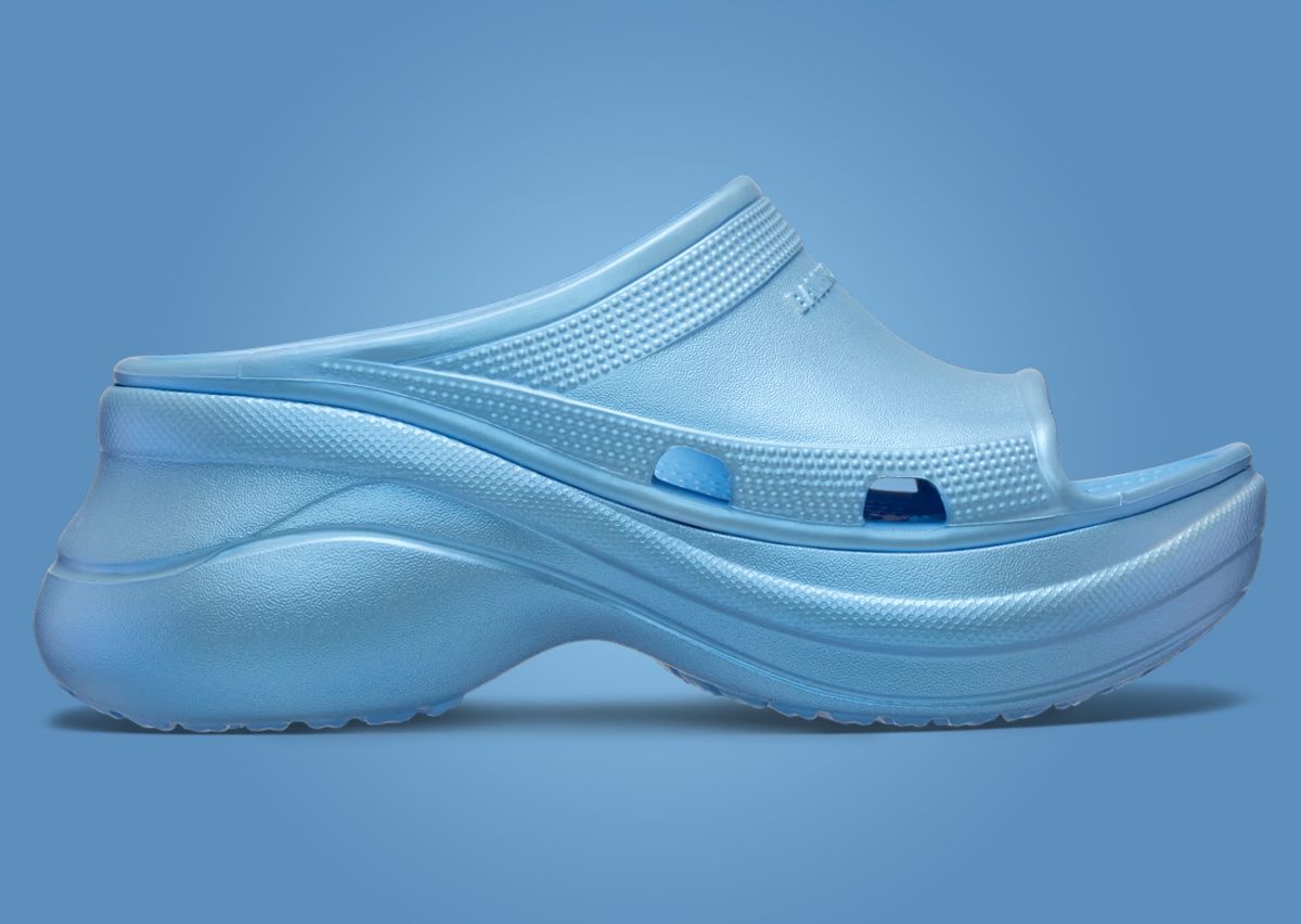 Balenciaga x Crocs Women's Pool Slide Sandal Blue Lateral