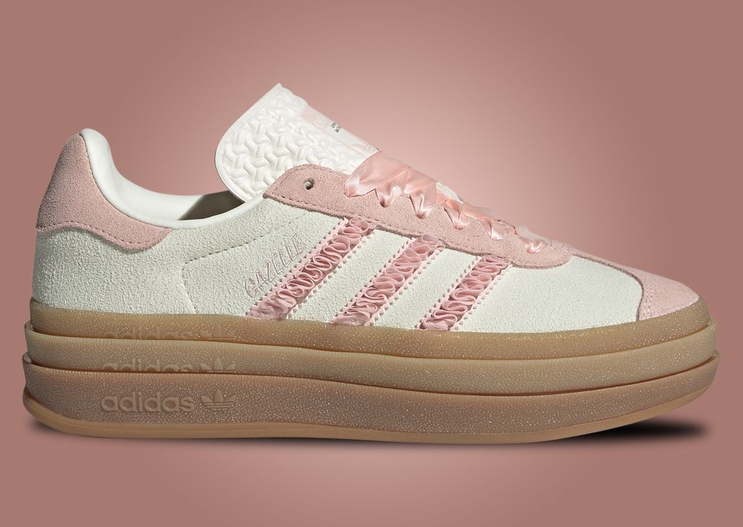 The adidas Gazelle Bold Sandy Pink Gets Ruffle Lace Detailing