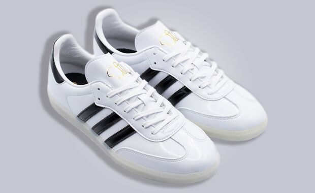 The Jason Dill x adidas Samba Patent Leather White Black Gold Releases ...