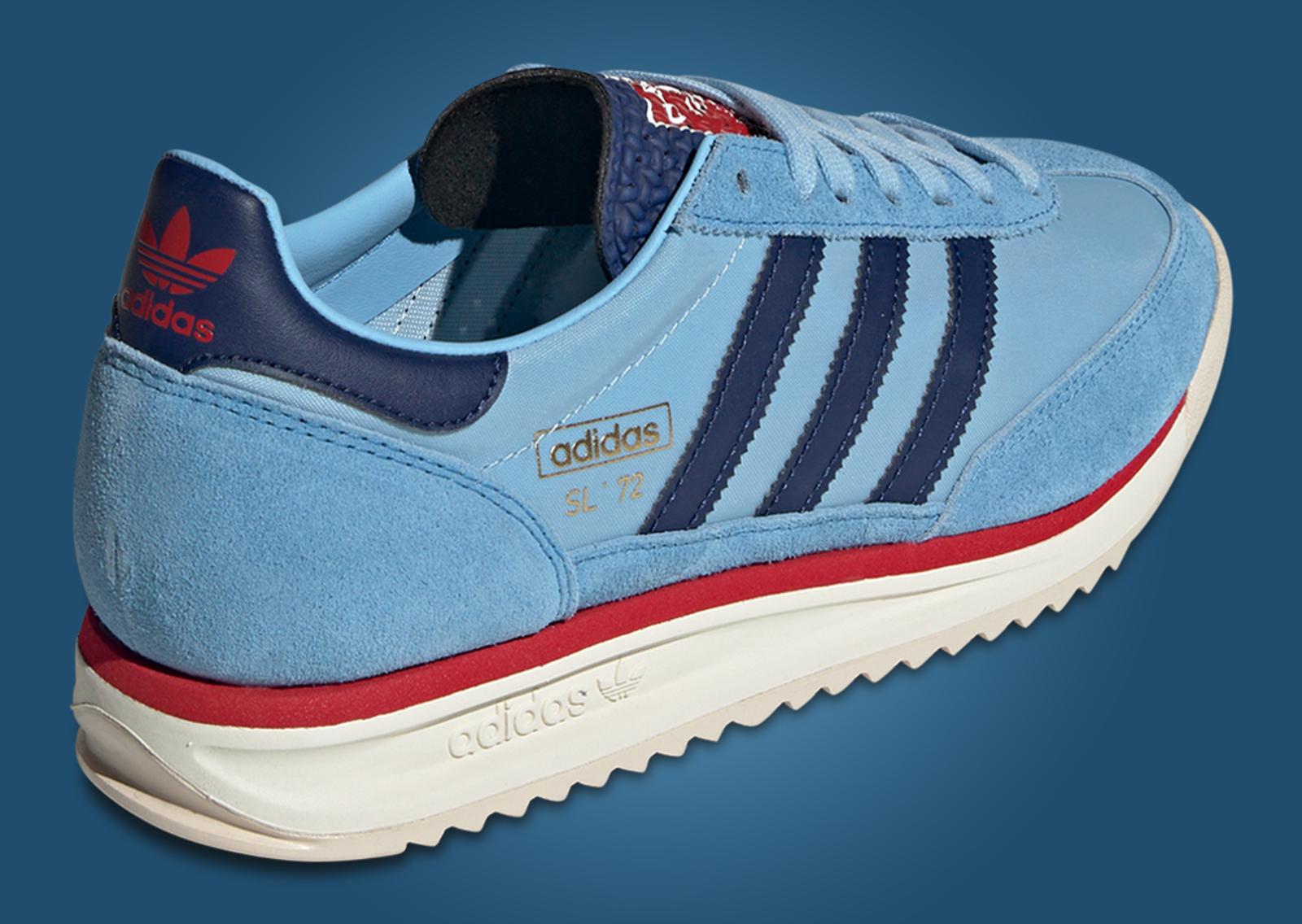 adidas SL 72 RS Light Blue Dark Blue Heel Angle