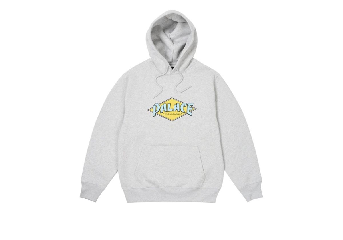 Palace Thrasher SS24 Hoodie in Grey Marl