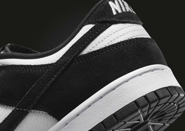 Nike Dunk Low Panda Suede Heel Detail
