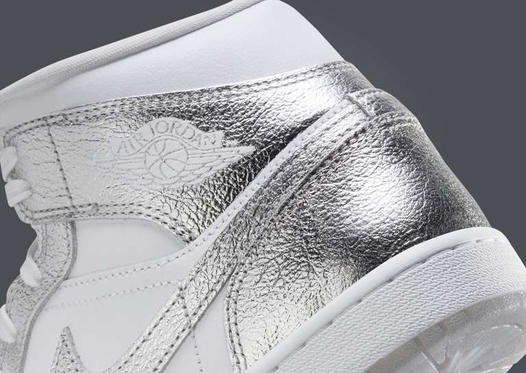 Air Jordan 1 Mid SE Metallic Silver (W) Heel