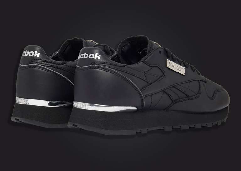Mallet London x Reebok Classic Leather Black Heel Angle