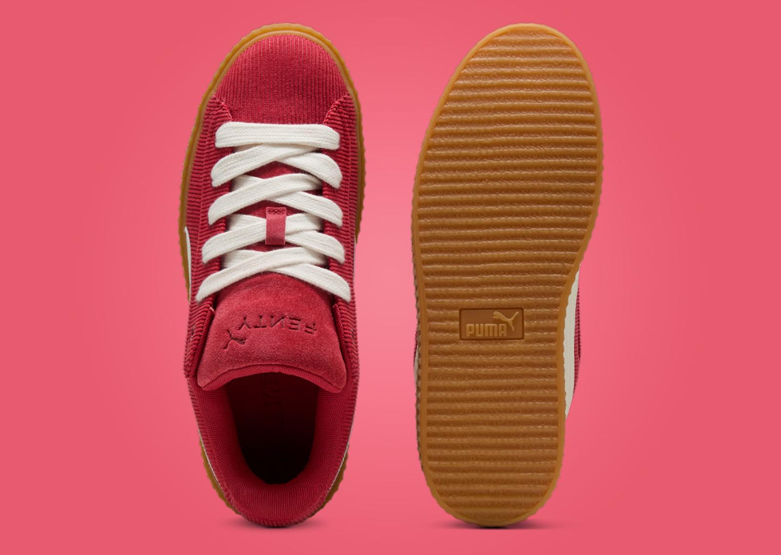 Fenty x Puma Creeper Phatty Corduroy Red Gum Top and Outsole