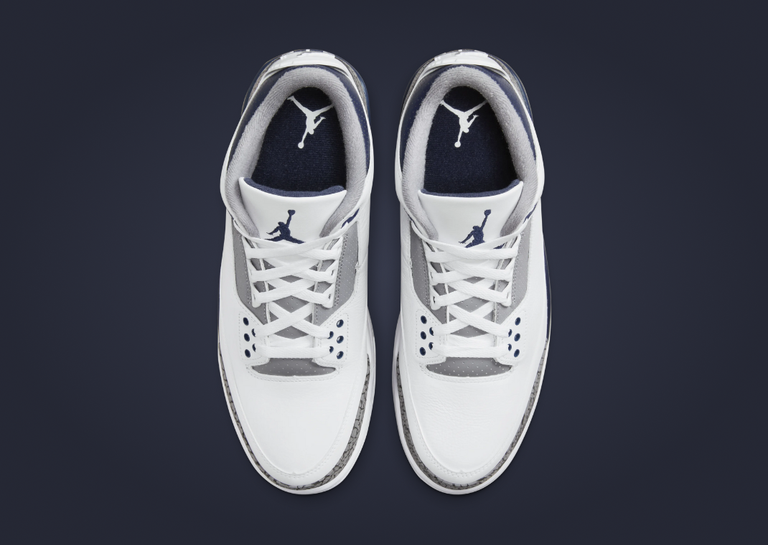 Air Jordan 3 Retro White Midnight Navy Top